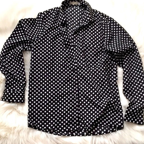 Liva Girl Tops - Black and White Polka Dot Blouse